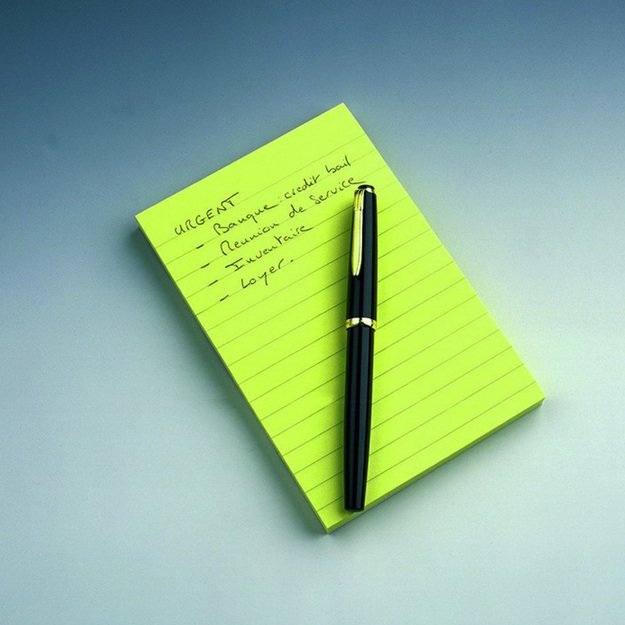 Lipnūs lapeliai Post-it, 102 x 152 mm, 100 lapelių, linijomis, geltona 1