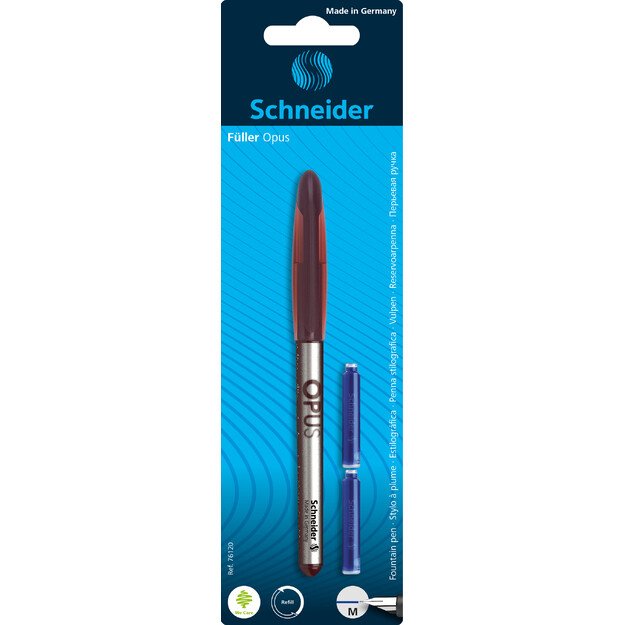 Plunksnakotis SCHNEIDER Opus, dešiniarankiams ir kairiarankiams, plastikinis korpusas, įvairių spalvų, blisteryje 1