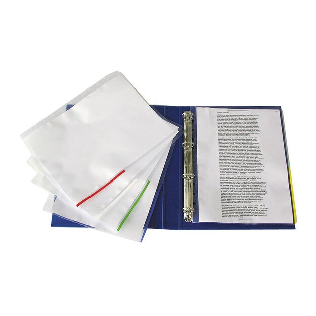 Signalinė įmautė dokumentams ESSELTE, A4, 105 mikr., (pak. -100 vnt.), raudona