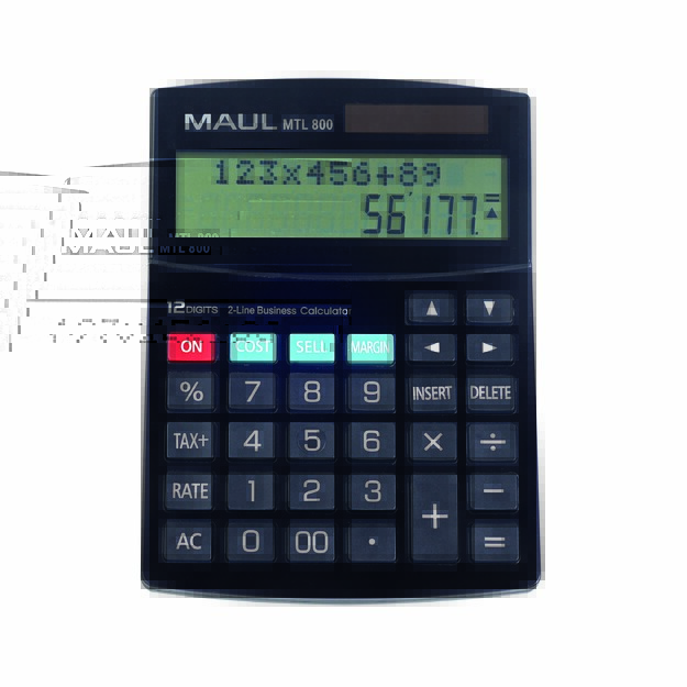 Dviejų eilučių stalinis skaičiuotuvas MAUL MTL 800,12 skaitmenų ekranas