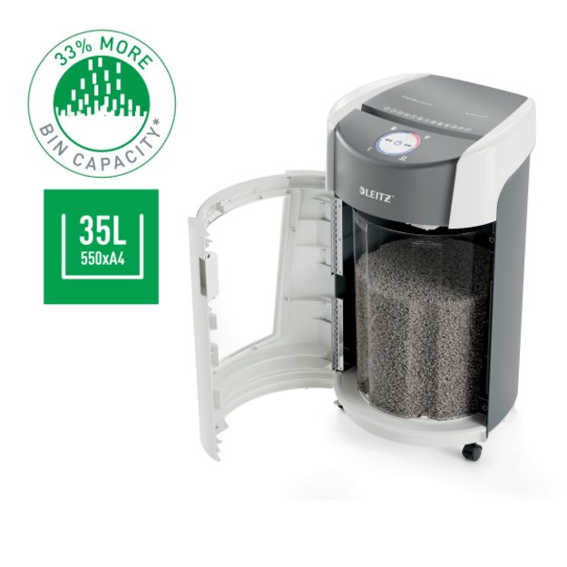 Dokumentų naikiklis Leitz IQ OptiMax Office P5, 35L, baltas 3