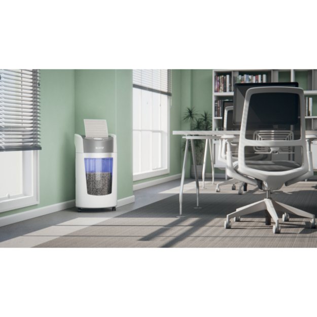 Dokumentų naikiklis Leitz IQ OptiMax Office P5, 35L, baltas 7