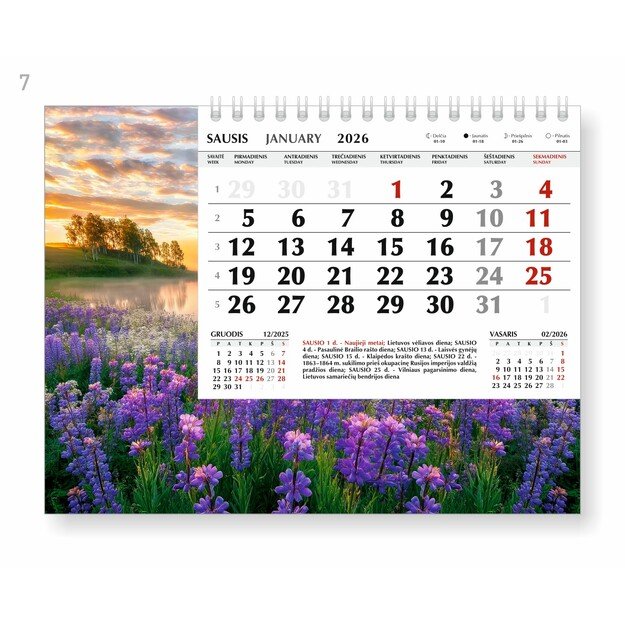 Trikampis stalo kalendorius VASAROS DIENA, 2026