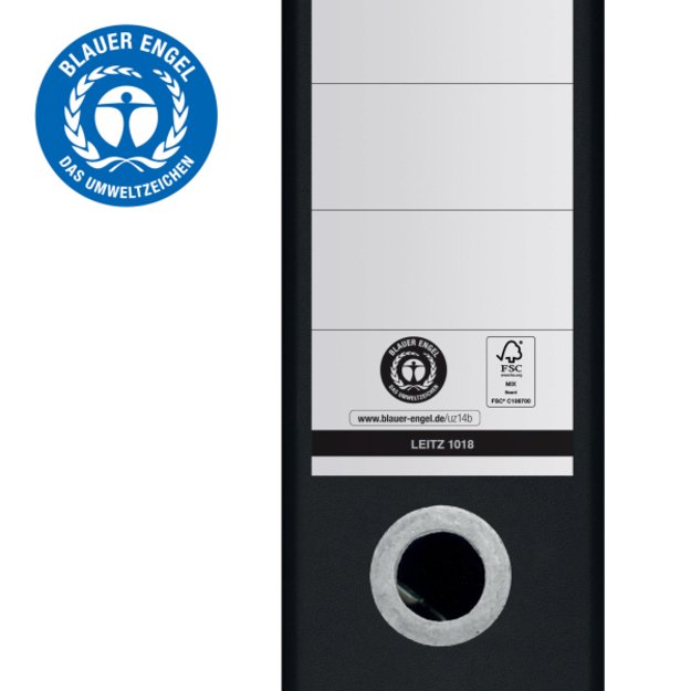 Segtuvas LEITZ 180° Recycle, A4, 80mm, juoda 3
