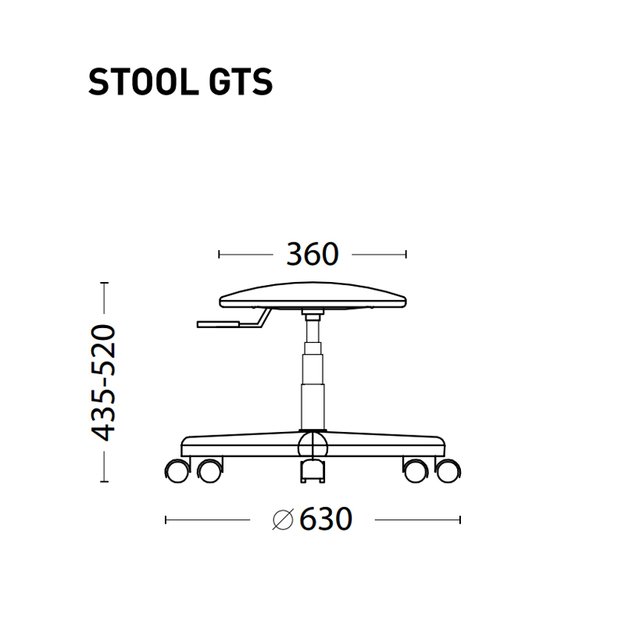 Kėdė NOWY STYL STOOL GTS odos pakaitalas, V - 14, juoda 3