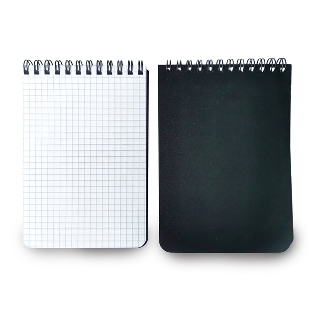 Bloknotas su spirale viršuje SMLT, A6, plastikinis viršelis, 60 lapų, langeliais 2