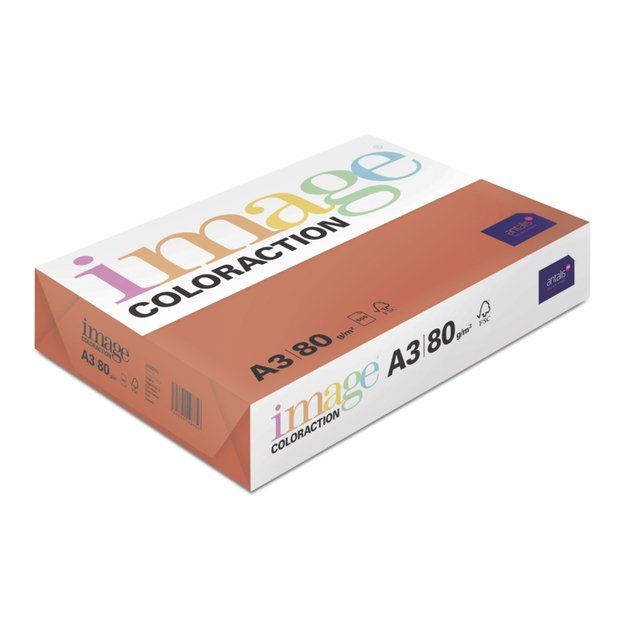Spalvotas popierius IMAGE COLORACTION, A3, 80g/m2, 500 lapų, London / Dark Red 1