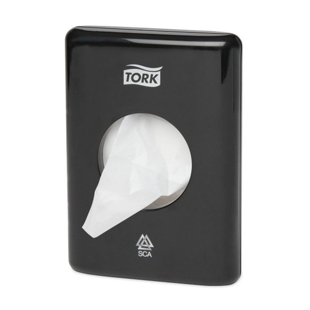 Higieninių paketų maišelių dozatorius TORK B5, 100 x 36 x 140 mm (566008), juodos spalvos