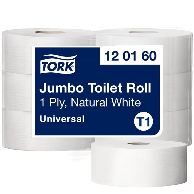 Tualetinis popierius TORK UNIVERSAL JUMBO T1,120160, 1 sl., 9.7 cm x 480 m, nebalintas 2