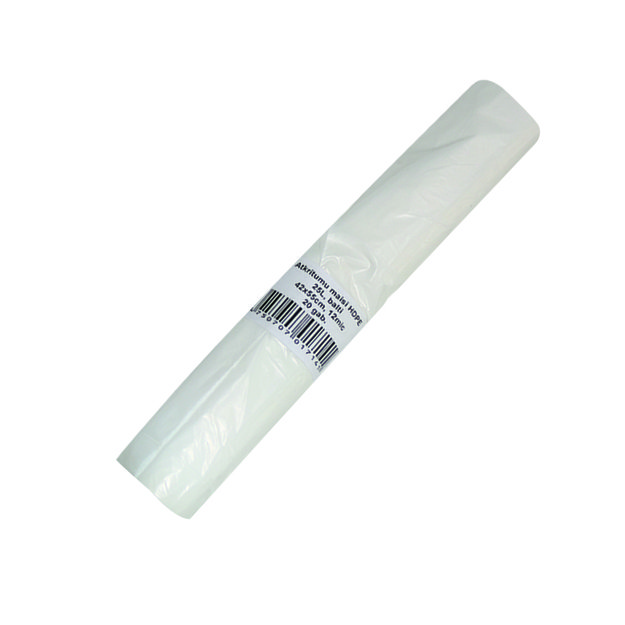 Šiukšlių maišai, 25 l, 20 vnt/ritinys. HDPE, 12 mikronų, balta