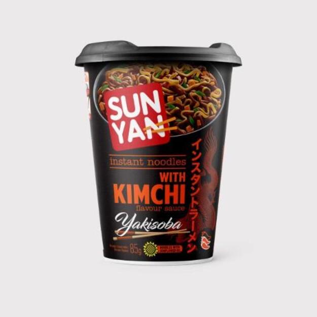Greitai paruo&scaron;iami makaronai SUN YAN su azijieti&scaron;kos vi&scaron;tienos skonio padažu, indelyje, 85g