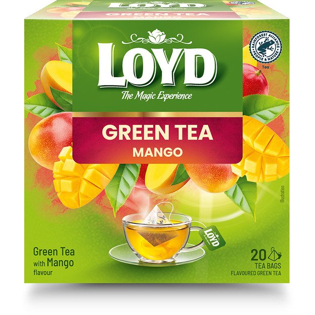 Žalioji arbata LOYD, su mangais, 20 x 2g
