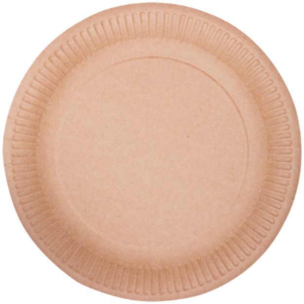 Vienkartinė lėkštė ABCPAK, popierinė, ruda, 15 cm, 100 vnt