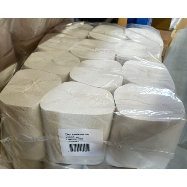 Popieriniai rankšluosčiai GRUINE, su perforacija iš regeneruotų pluoštų, 2 sluoksniai, 65m, 80732