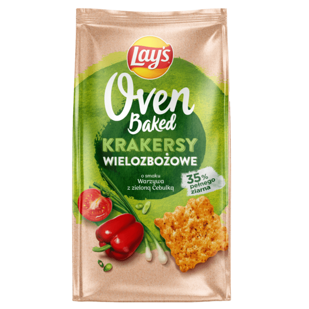 Krekeriai LAY S, Oven Baked daržovių ir žaliųjų svogūnų skonio, 80 g
