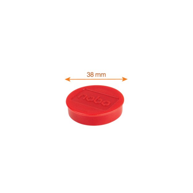 Baltosios lentos magnetai Nobo, 38mm, 10 vnt., raudonos spalvos 1