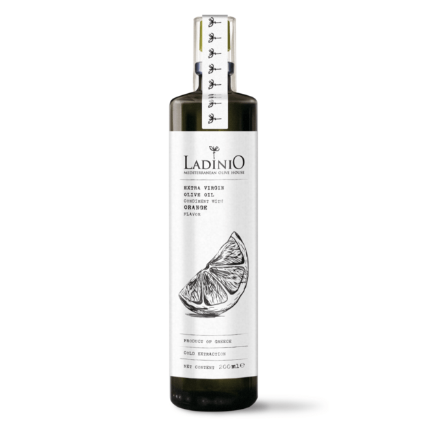 Pur&scaron;kiamas alyvuogių aliejus LADINIO Extra Virgin, su apelsinais, 200 ml