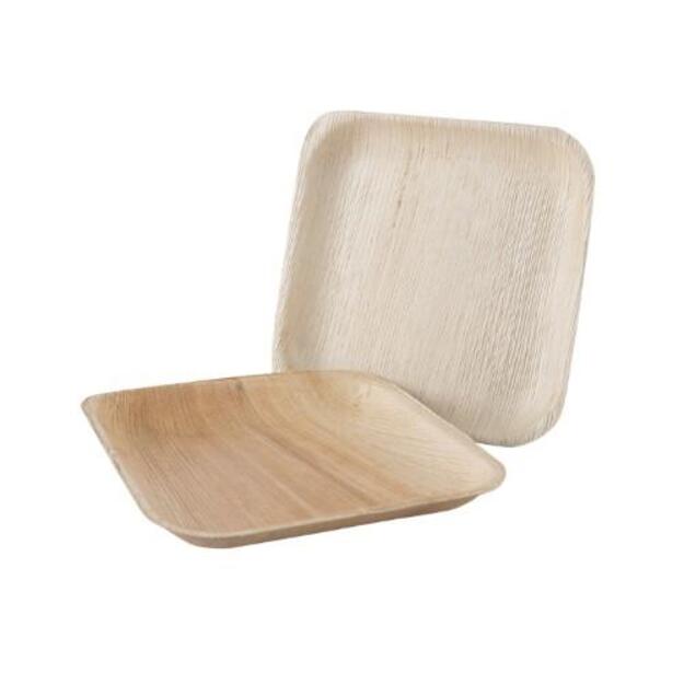 Vienkartinė lėkštė PALMLEAF B Green, kvadratinė, 150 x 150 x 25 mm, 25 vnt