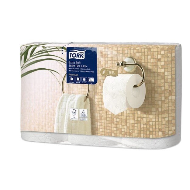 Tualetinis popierius TORK Premium Extra Soft Conventional T4, 4 sl., 9.7cmx19.1m, 110406, 6 vnt./pak