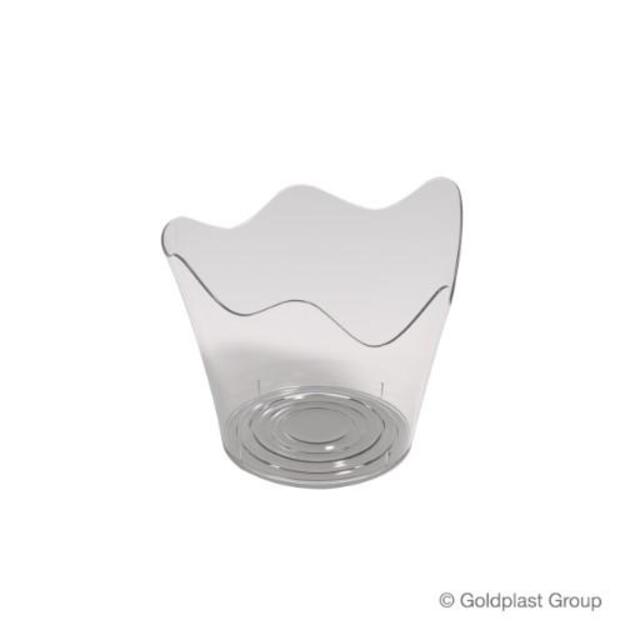 Vienkartiniai furšetiniai indeliai  RAIN, PS, skaidrūs,  90 ml, D 5,5 cm,  H 6,5 cm, 25 vnt.