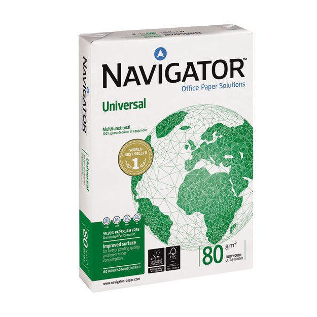 Biuro popierius NAVIGATOR UNIVERSAL, A4, 80 g/m2, 500 lapų