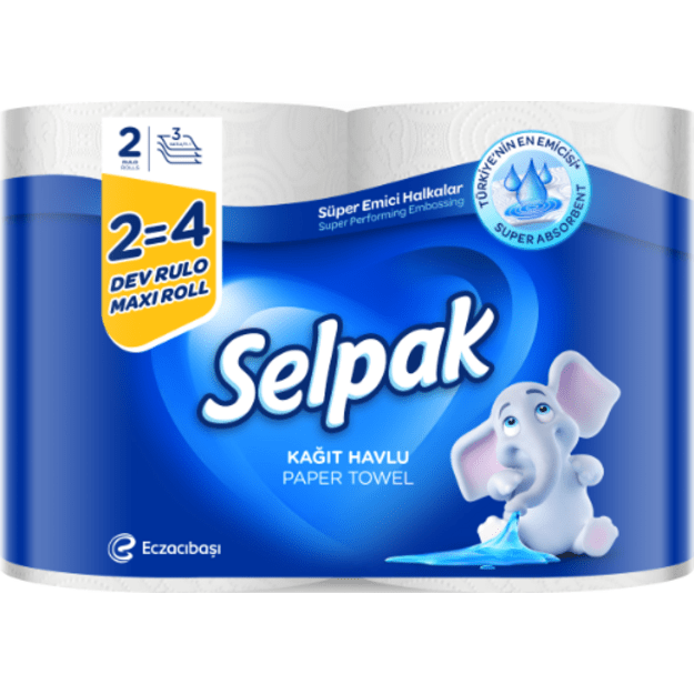 Popierinis rank&scaron;luostis SELPAK, 3 sluoksniai, 160 lapeliai, 2 x 21m.
