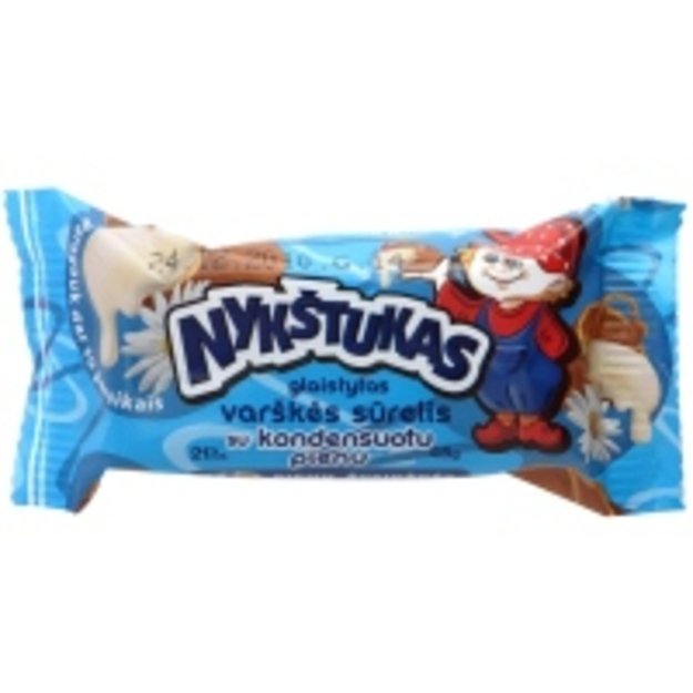 Glaistytas varškės sūrelis NYKŠTUKAS, su kondensuotu pienu, 21%, 45 g