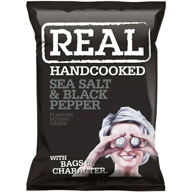 Bulvių tra&scaron;kučiai REAL, jūros druskos ir pipirų skonio, 150 g
