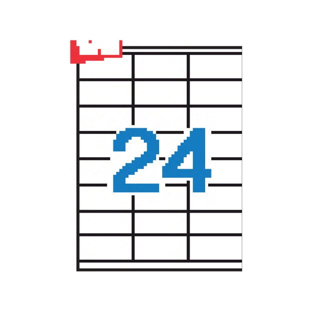 Lipnios etiketės APLI, 70 x 35 mm, A4, 24 lipdukai lape, 100 lapų, balta 1