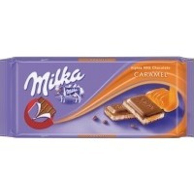 Šokoladas MILKA su karameliniu įdaru, 100 g