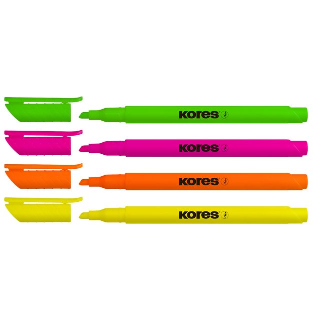 Teksto žymeklis KORES HIGH LINER FINE 4 spalvų rinkinys 3