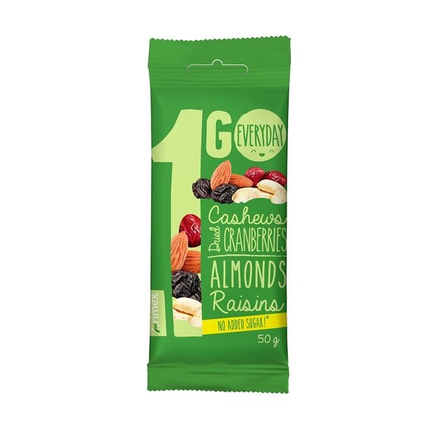 Džiovintų uogų ir riešutų mišinys ARIMEX 1GO, 50 g