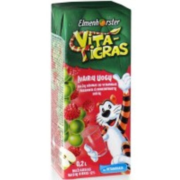 Įvairių uogų sulčių gėrimas ELMENHORSTER Vita Tigras, su vit. 0,2 l