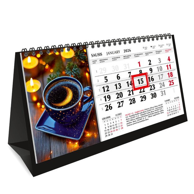 Trikampis stalo kalendorius AURA LT 2026