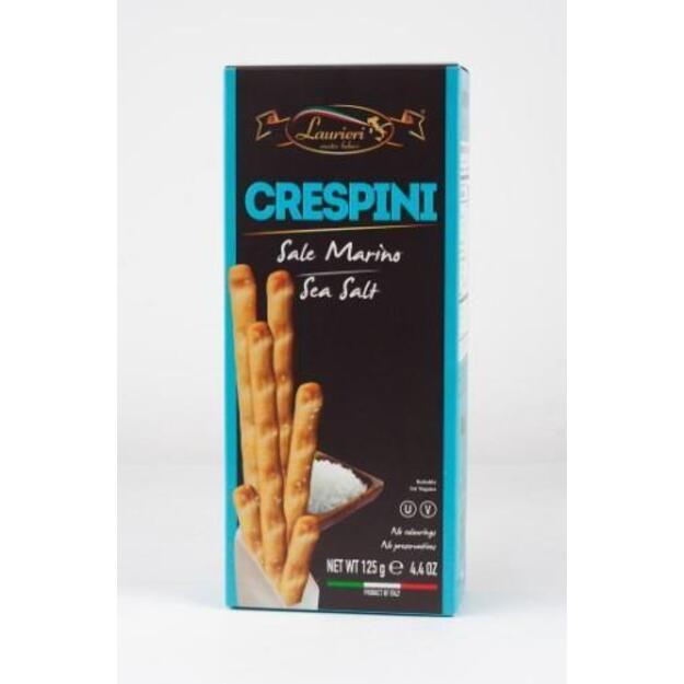 Duonos lazdelės grissini LAURIERI, su jūros druska, 125 g
