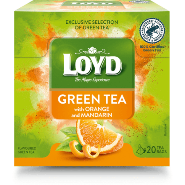 Žalioji arbata LOYD Green Orange&Mandarine, 20 x 1.5g 2