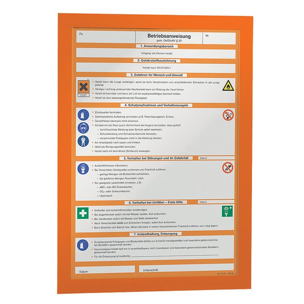 Rėmelis dokumentams DURABLE DURAFRAME® A4, 2 vnt./pak., oranžinis 2