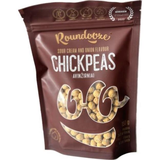 Skrudinti avinžirniai ROUNDOOZE, grietinės ir svogūnų skonio, 150 g