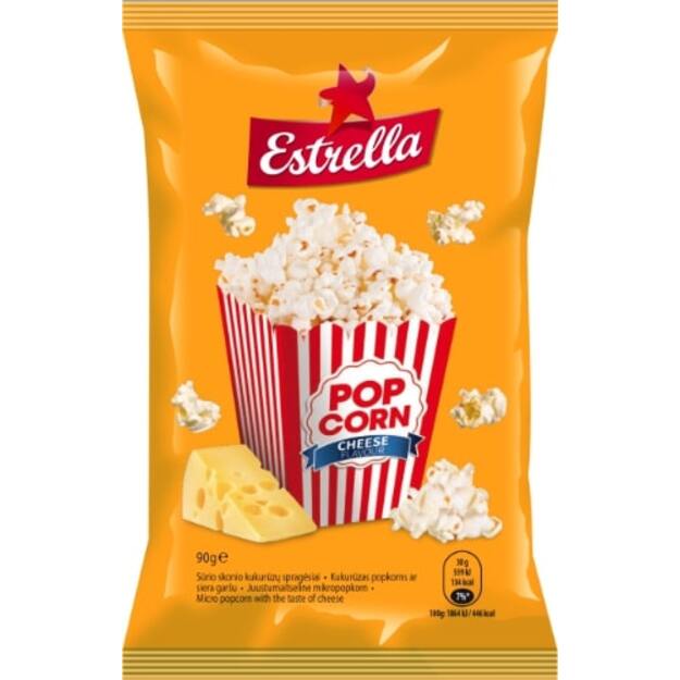 Kukurūzų spragėsiai ESTRELLA, sūrio skonio, 90 g