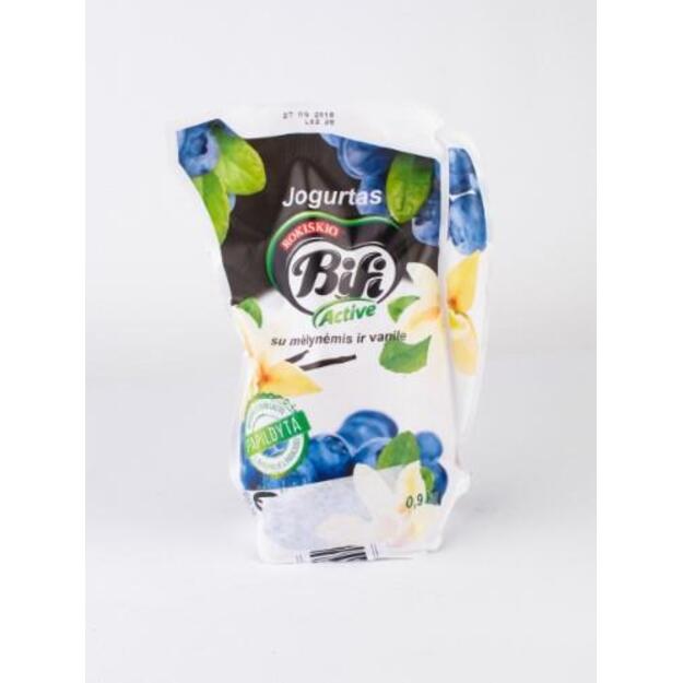 Jogurtas BIFI ACTIVE, 2 %, su mėlynėmis ir vanile, 0,9 kg