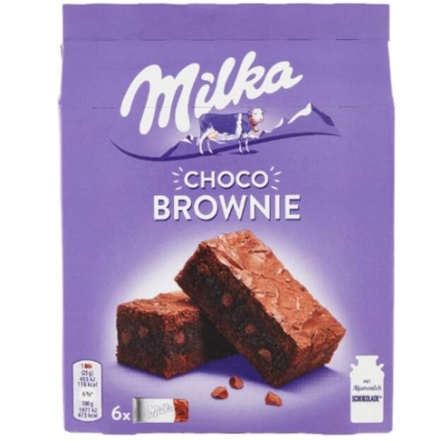 Minkšti pyragaičiai su šokoladu MILKA Choco Brownie, 150 g