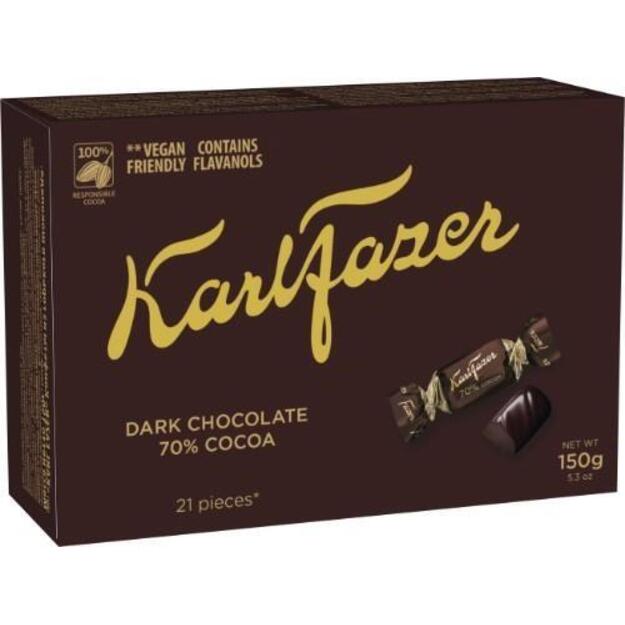 Šokoladiniai saldainiai KARL FAZER 70% Cocoa 150g