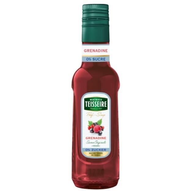 Sirupas TEISSEIRE, grenadinų skonio, be cukraus, 0,25 l