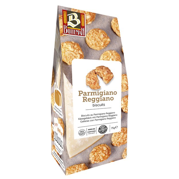 Sūrio sausainiai BUITEMAN, su Parmigiano Reggiano sūriu, 75 g