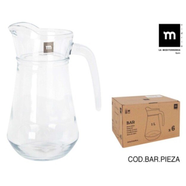 Ąsotis Bar, stiklas, 1 l, H 19,7 cm, D 14,5 cm, vnt