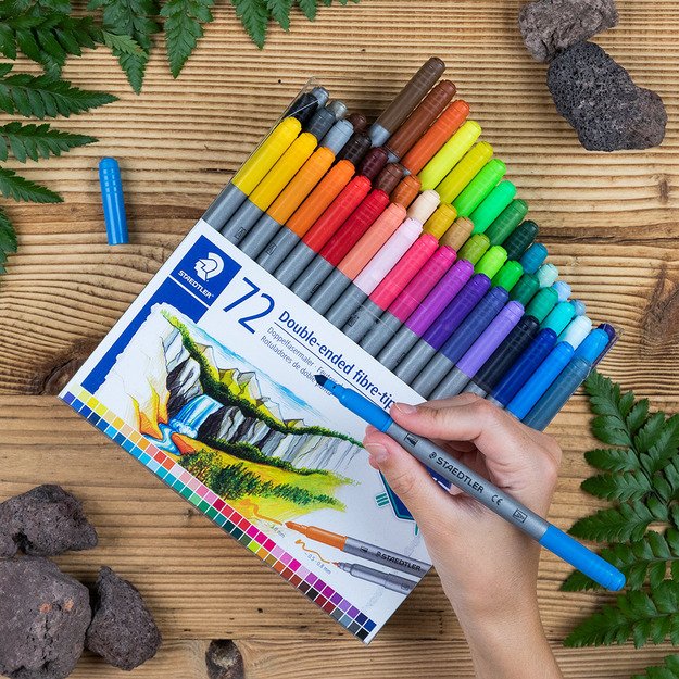 Flomasteriai STAEDTLER, dvipusiai, 72 vnt. 2