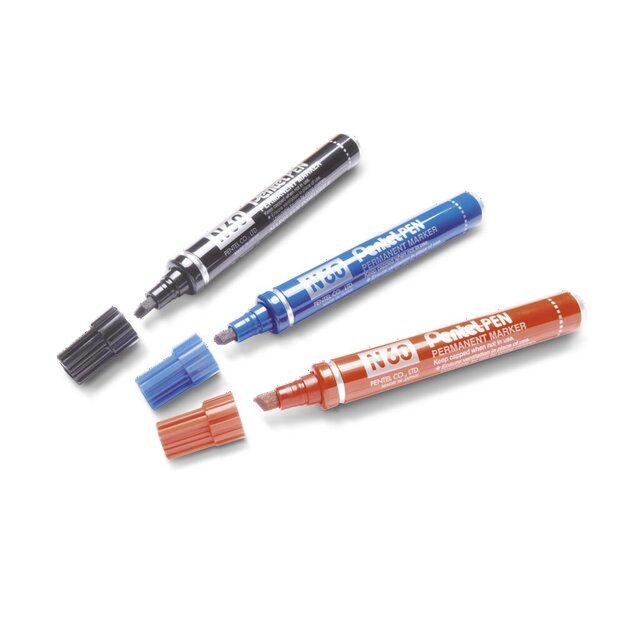 Permanentinis Žymeklis Pentel Pen N60, 1,5 - 7 mm, 4 vnt., įvairių spalvų 1