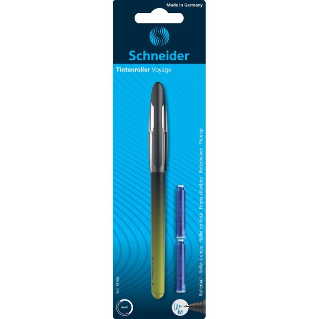 Kapsulinis rašiklis SCHNEIDER VOYAGE , 0,7mm, įvairių sp. Korpusas, blisteryje 2