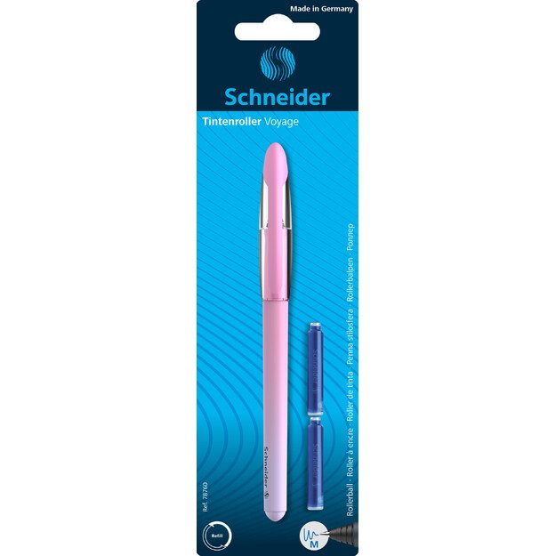 Kapsulinis rašiklis SCHNEIDER VOYAGE , 0,7mm, įvairių sp. Korpusas, blisteryje 3