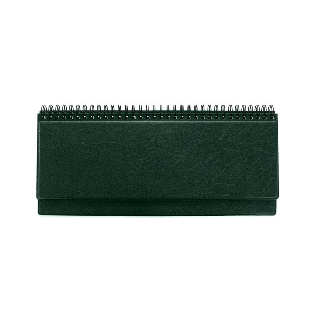 Kalendorius MEMO  2026, 295 x 135 mm, PVC, tamsiai žalios sp. 1